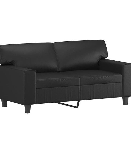 2-Sitzer-Sofa Schwarz 120 cm Kunstleder