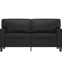 2-Sitzer-Sofa Schwarz 120 cm Kunstleder