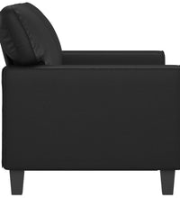 2-Sitzer-Sofa Schwarz 120 cm Kunstleder