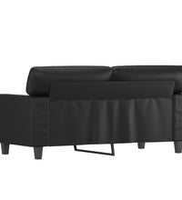 2-Sitzer-Sofa Schwarz 120 cm Kunstleder
