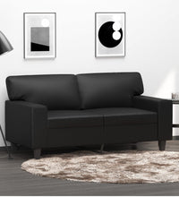 2-Sitzer-Sofa Schwarz 120 cm Kunstleder