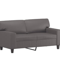 2-Sitzer-Sofa Grau 120 cm Kunstleder