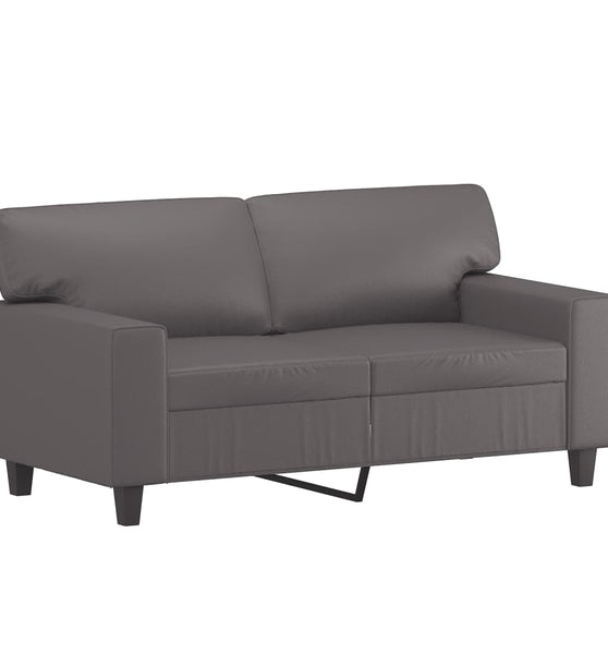 2-Sitzer-Sofa Grau 120 cm Kunstleder