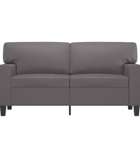 2-Sitzer-Sofa Grau 120 cm Kunstleder