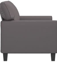 2-Sitzer-Sofa Grau 120 cm Kunstleder