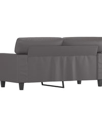 2-Sitzer-Sofa Grau 120 cm Kunstleder