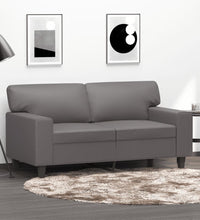 2-Sitzer-Sofa Grau 120 cm Kunstleder