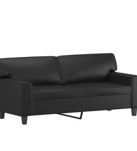 2-Sitzer-Sofa Schwarz 140 cm Kunstleder