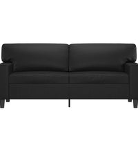 2-Sitzer-Sofa Schwarz 140 cm Kunstleder