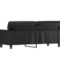 2-Sitzer-Sofa Schwarz 140 cm Kunstleder