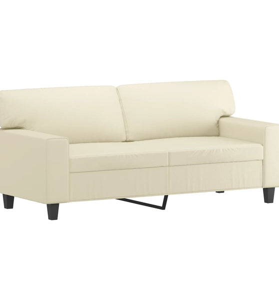 2-Sitzer-Sofa Creme 140 cm Kunstleder