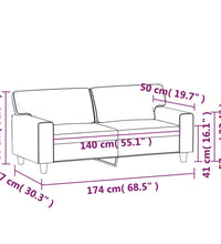 2-Sitzer-Sofa Creme 140 cm Kunstleder