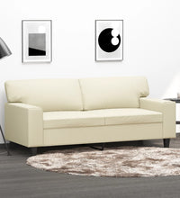 2-Sitzer-Sofa Creme 140 cm Kunstleder