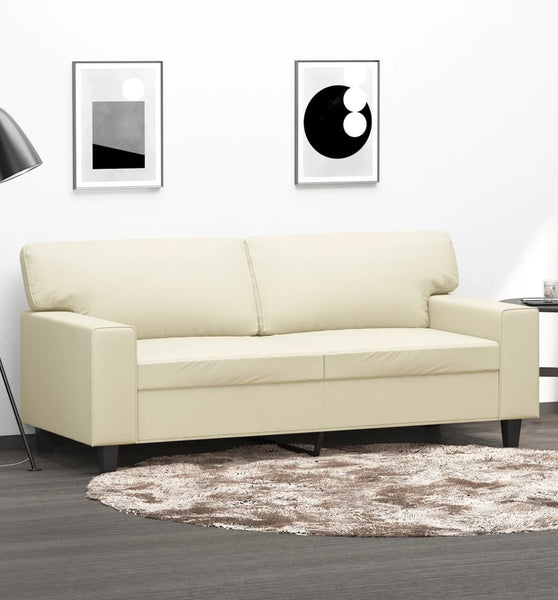 2-Sitzer-Sofa Creme 140 cm Kunstleder