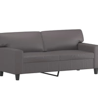 2-Sitzer-Sofa Grau 140 cm Kunstleder