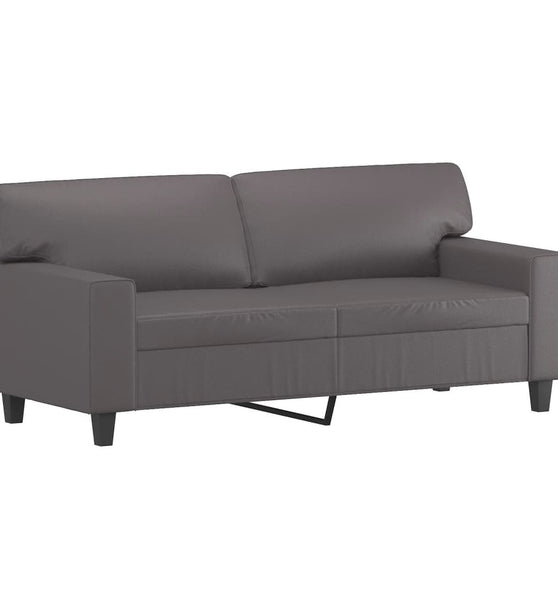2-Sitzer-Sofa Grau 140 cm Kunstleder