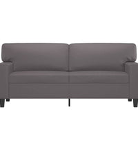 2-Sitzer-Sofa Grau 140 cm Kunstleder