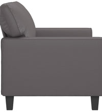 2-Sitzer-Sofa Grau 140 cm Kunstleder