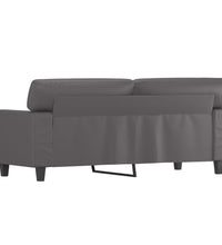 2-Sitzer-Sofa Grau 140 cm Kunstleder