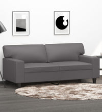 2-Sitzer-Sofa Grau 140 cm Kunstleder