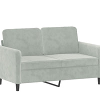 2-Sitzer-Sofa Hellgrau 120 cm Samt