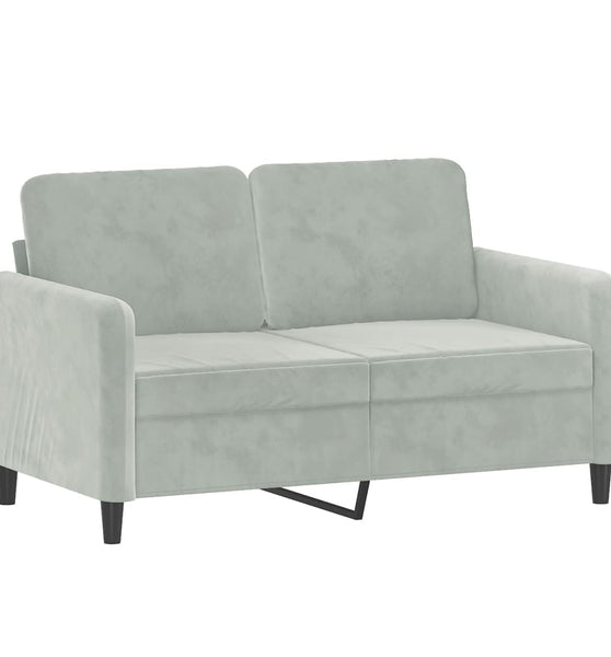 2-Sitzer-Sofa Hellgrau 120 cm Samt