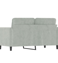 2-Sitzer-Sofa Hellgrau 120 cm Samt