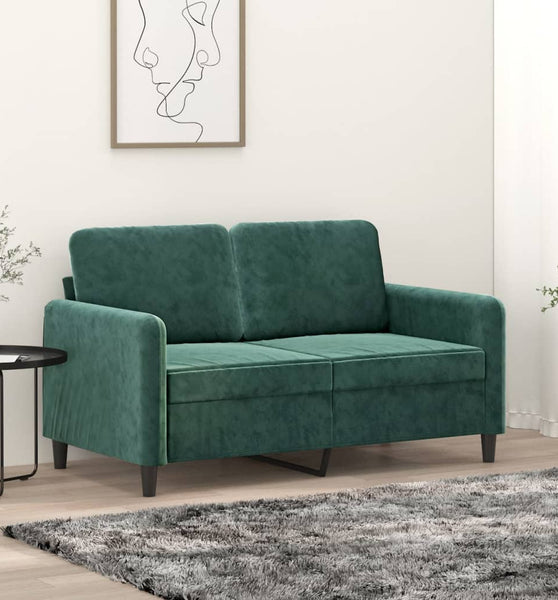 2-Sitzer-Sofa Dunkelgrün 120 cm Samt