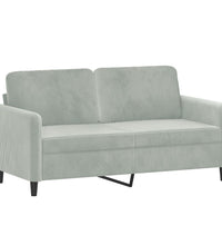 2-Sitzer-Sofa Hellgrau 140 cm Samt