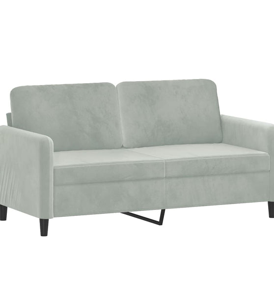 2-Sitzer-Sofa Hellgrau 140 cm Samt