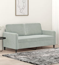2-Sitzer-Sofa Hellgrau 140 cm Samt