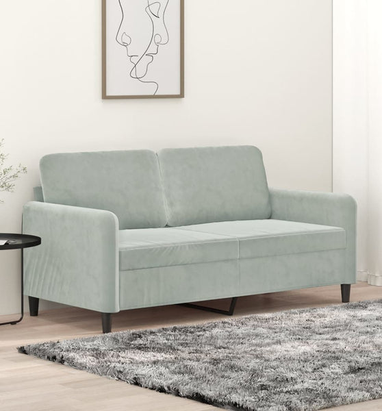 2-Sitzer-Sofa Hellgrau 140 cm Samt