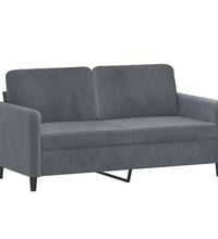 2-Sitzer-Sofa Dunkelgrau 140 cm Samt