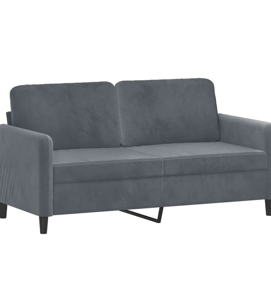 2-Sitzer-Sofa Dunkelgrau 140 cm Samt