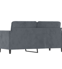 2-Sitzer-Sofa Dunkelgrau 140 cm Samt