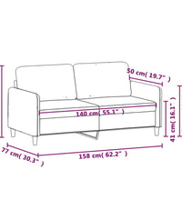 2-Sitzer-Sofa Dunkelgrau 140 cm Samt