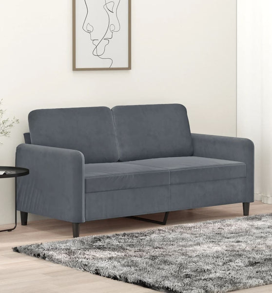 2-Sitzer-Sofa Dunkelgrau 140 cm Samt