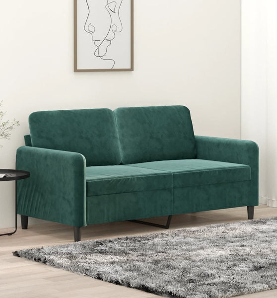 2-Sitzer-Sofa Dunkelgrün 140 cm Samt