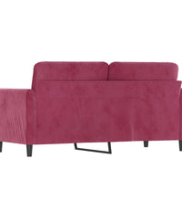 2-Sitzer-Sofa Weinrot 140 cm Samt