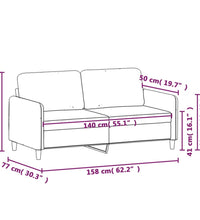 2-Sitzer-Sofa Weinrot 140 cm Samt