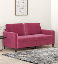 2-Sitzer-Sofa Weinrot 140 cm Samt