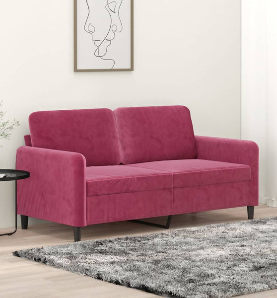 2-Sitzer-Sofa Weinrot 140 cm Samt