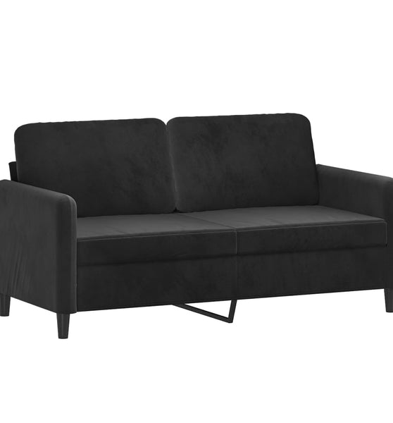 2-Sitzer-Sofa Schwarz 140 cm Samt