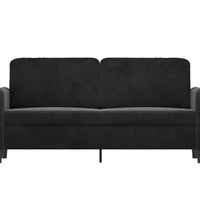 2-Sitzer-Sofa Schwarz 140 cm Samt