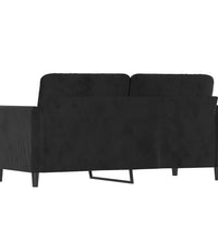 2-Sitzer-Sofa Schwarz 140 cm Samt