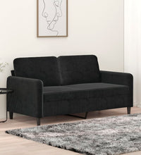 2-Sitzer-Sofa Schwarz 140 cm Samt