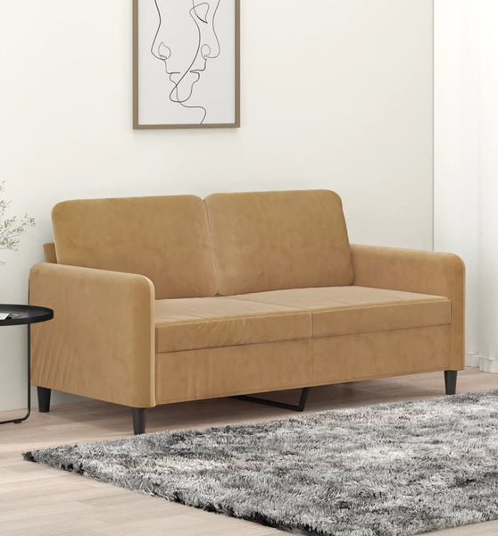 2-Sitzer-Sofa Braun 140 cm Samt