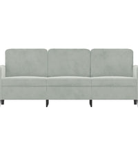 3-Sitzer-Sofa Hellgrau 180 cm Samt