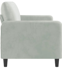 3-Sitzer-Sofa Hellgrau 180 cm Samt