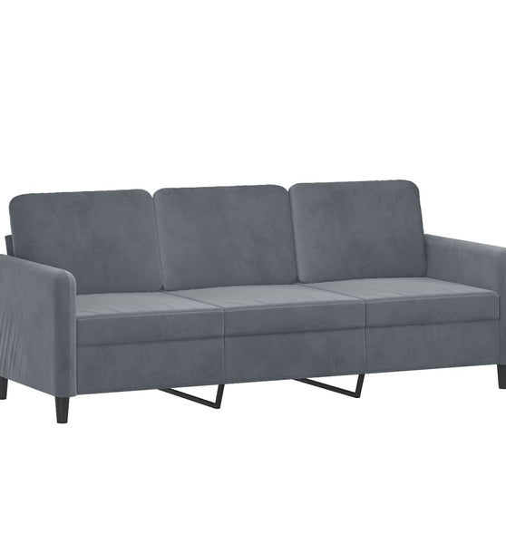 3-Sitzer-Sofa Dunkelgrau 180 cm Samt